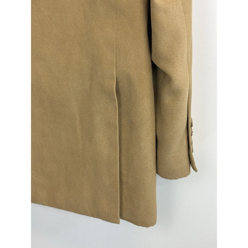 Via Europa Faux Suede Blazer Men's 42R Tan‎ Brown Microfiber Sport Coat Jacket